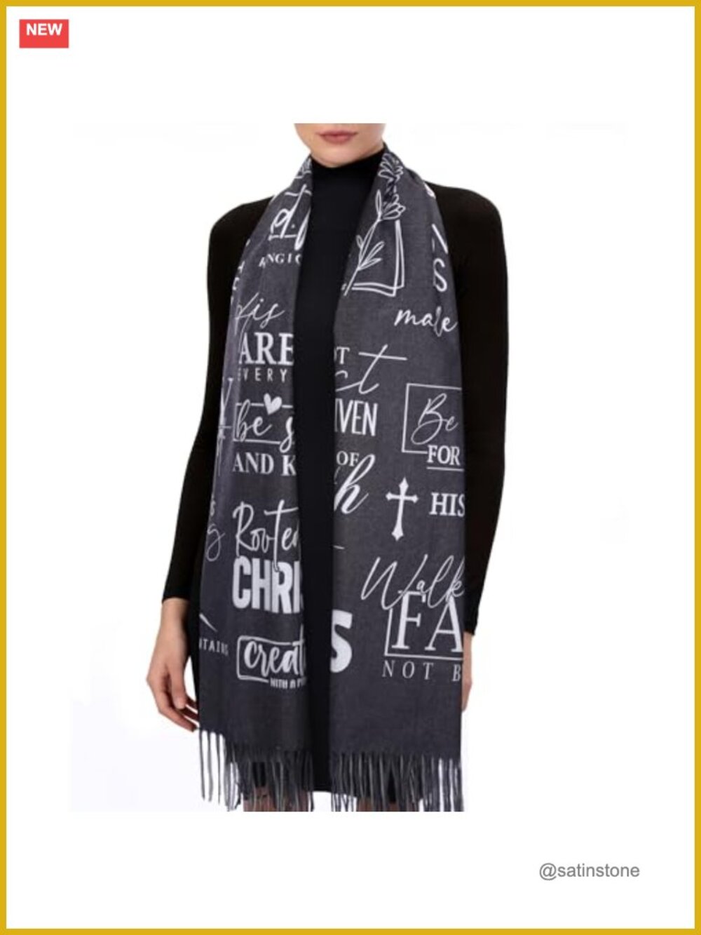 Prayer Shawl Christian Bible Verse Wrap Pashmina Women Gift Lightweight